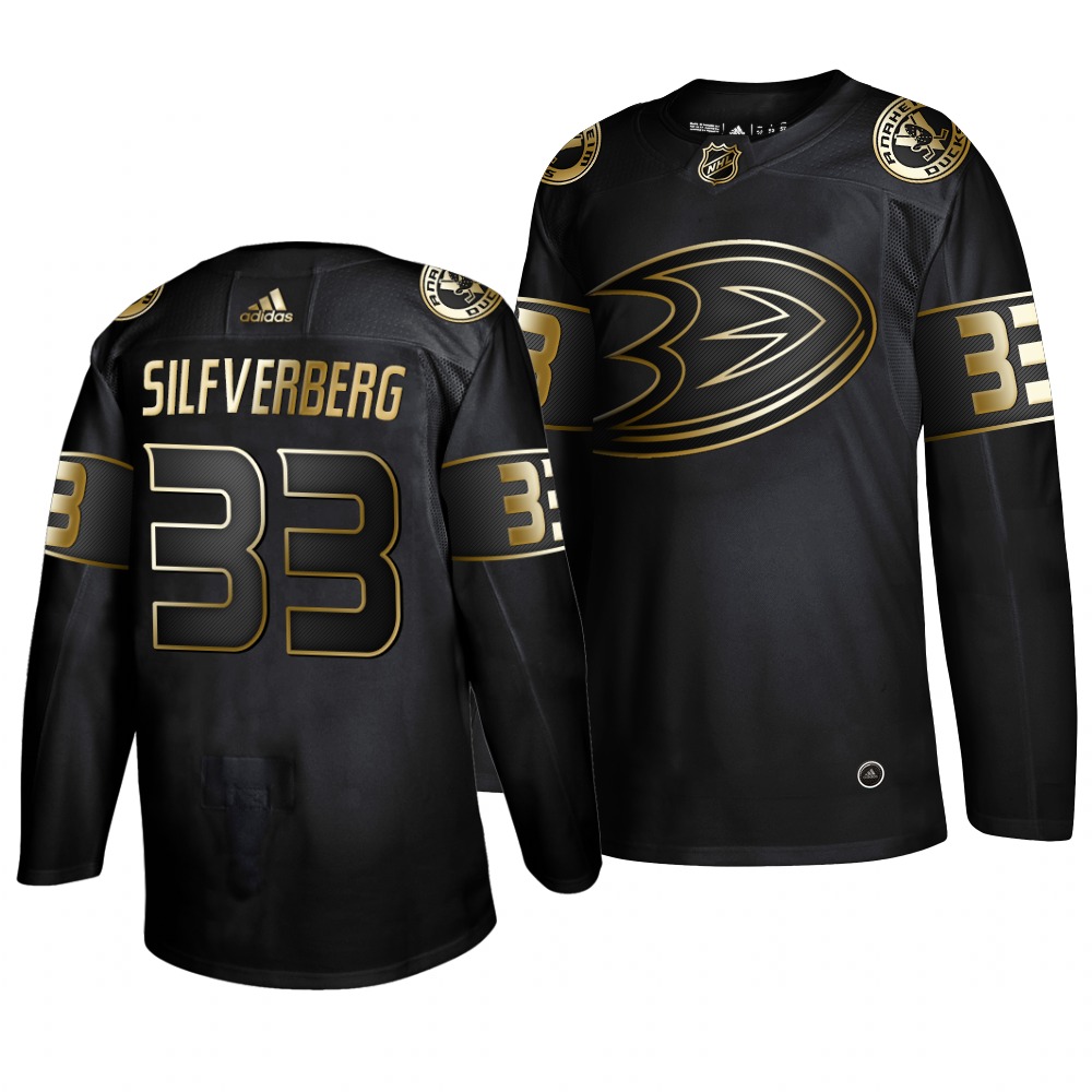 Adidas Ducks #33 Jakob Silfverberg Men's 2019 Black Golden Edition Authentic Stitched NHL Jersey